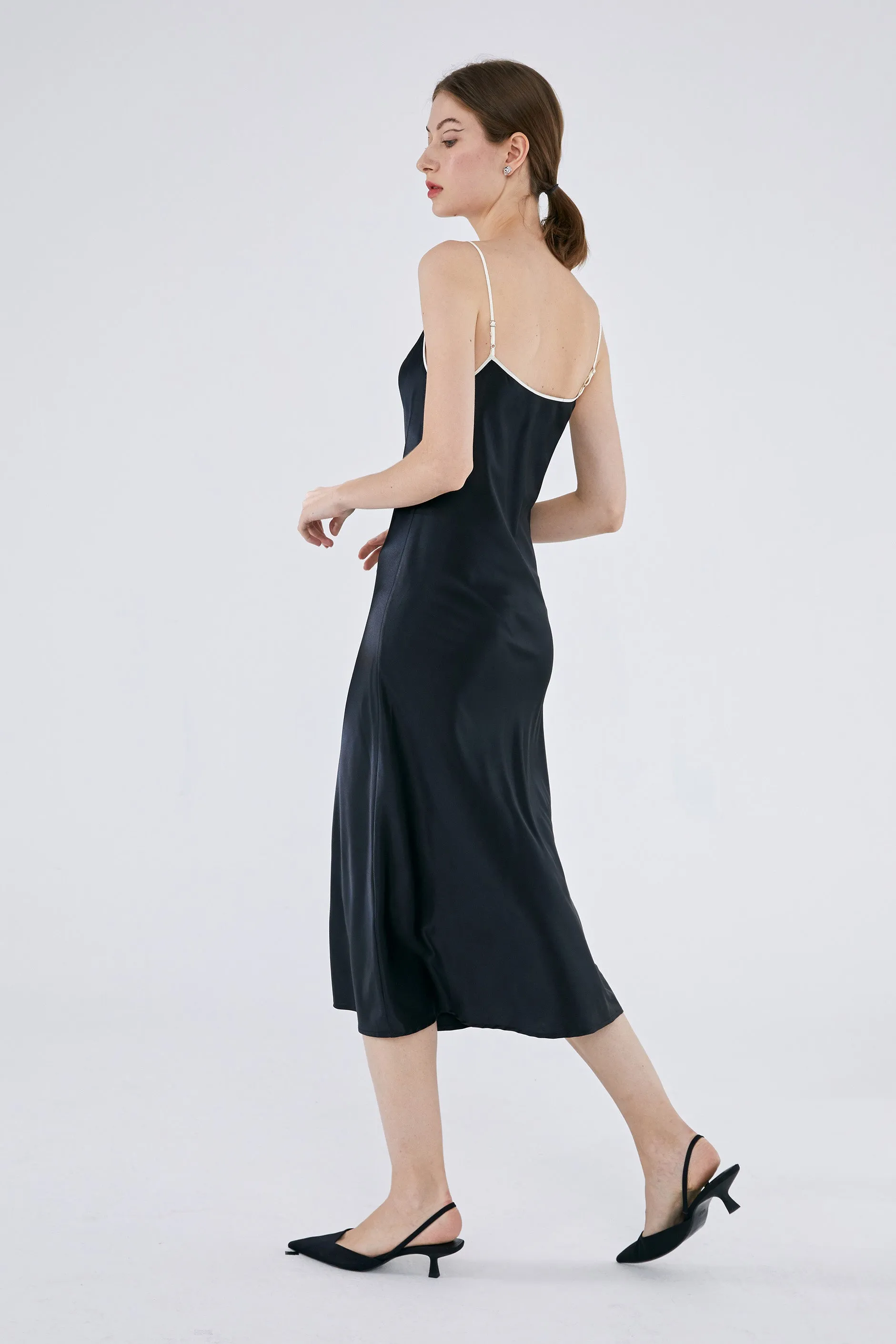 The Swan Allure – Silk Slip Dress