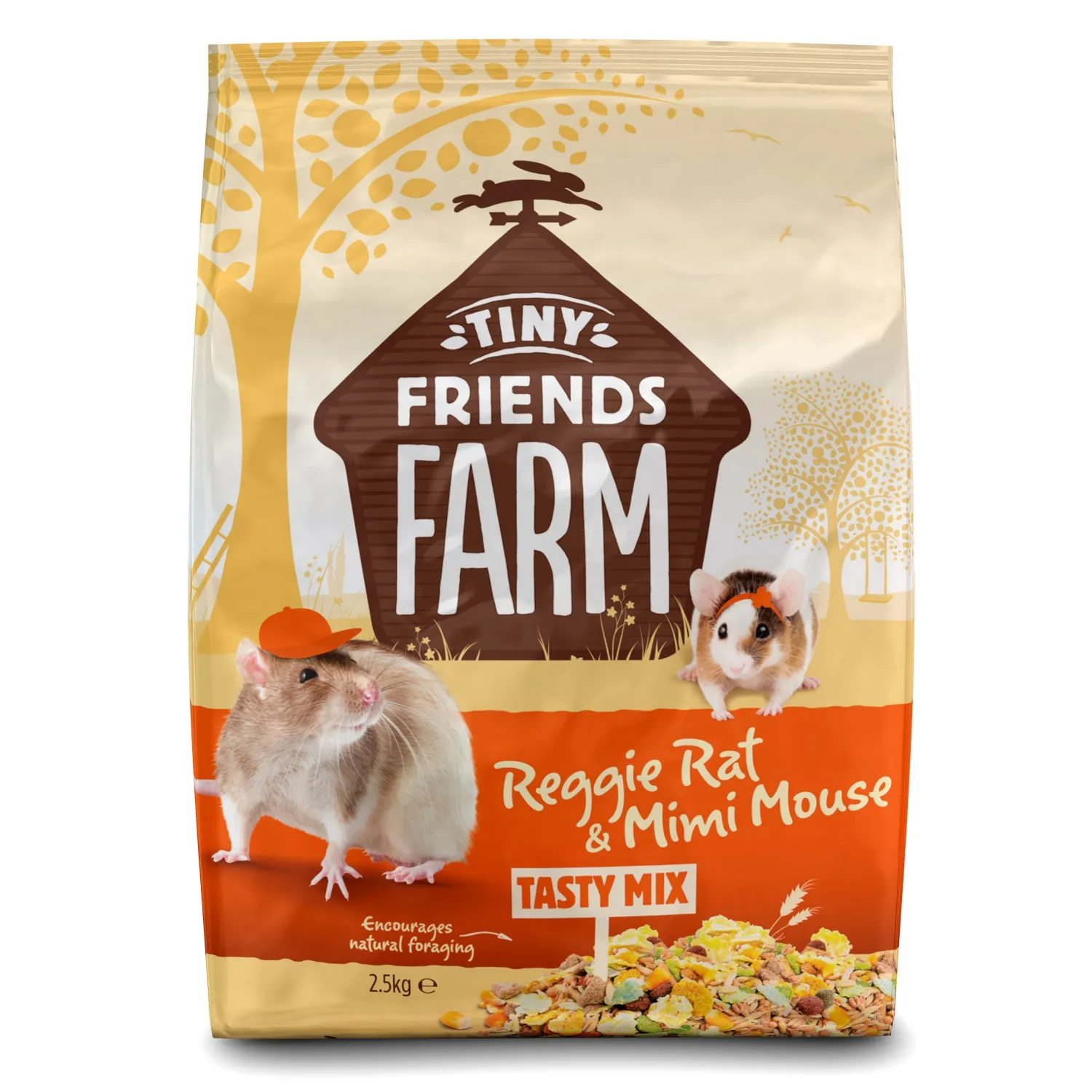 Tiny Friends Farm Reggie Rat & Mimi Mouse Tasty Mix 2.5kg