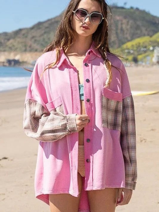 Touch of Plaid Long Sleeve Shacket