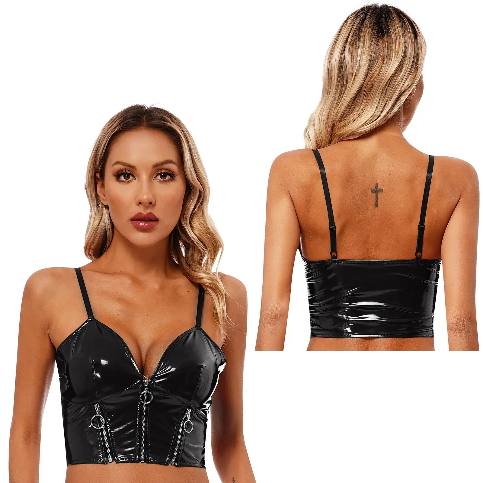 Triple Zip Latex Cami