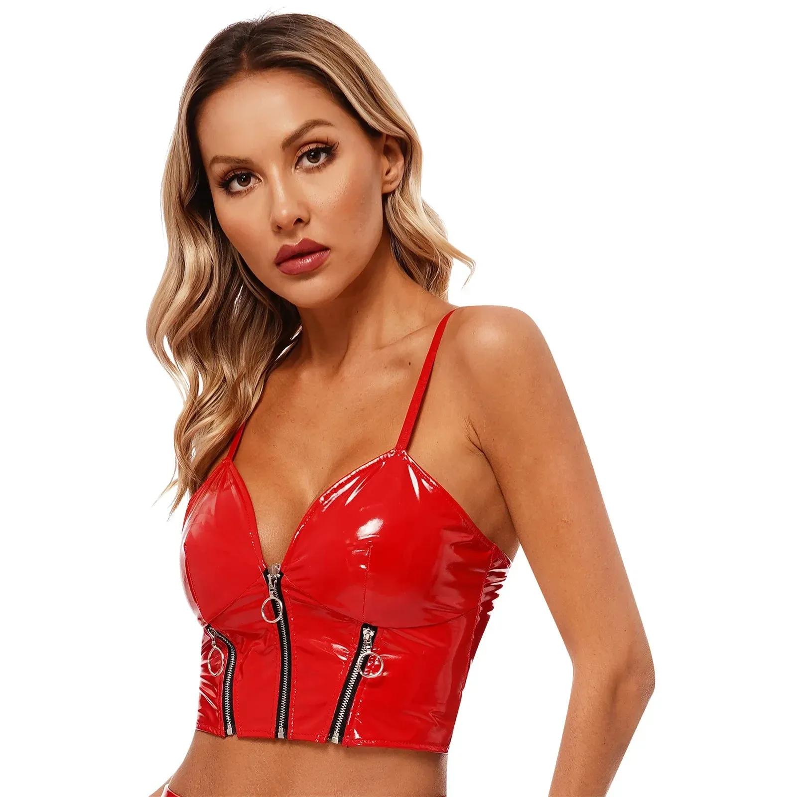 Triple Zip Latex Cami