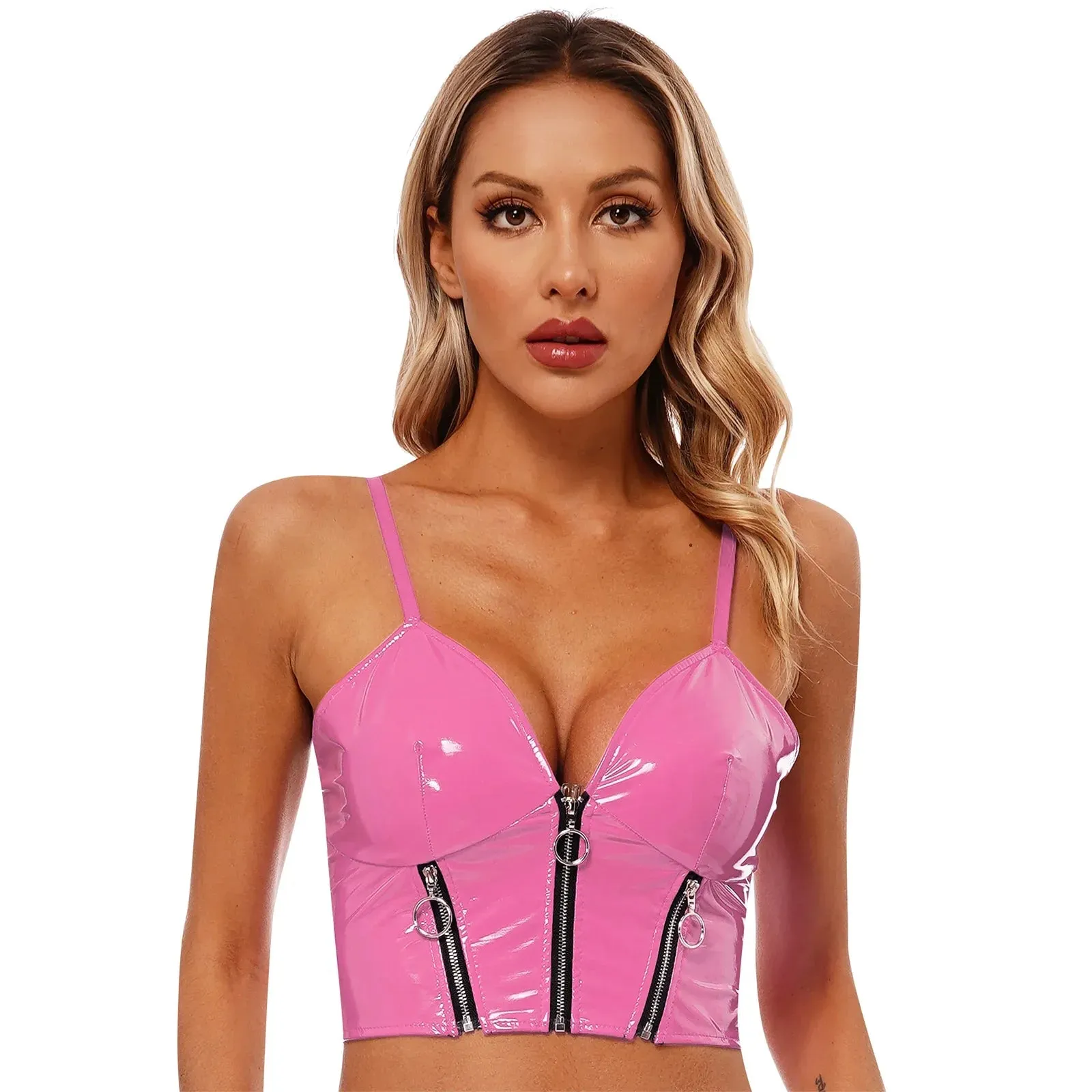 Triple Zip Latex Cami