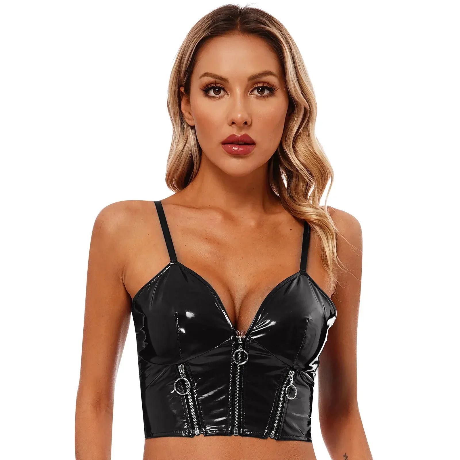 Triple Zip Latex Cami