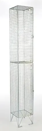 Two Door Wire Mesh Lockers - D380mm