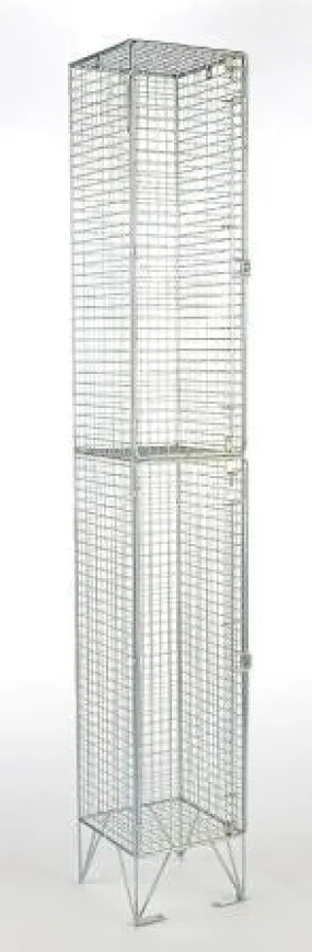 Two Door Wire Mesh Lockers - D380mm