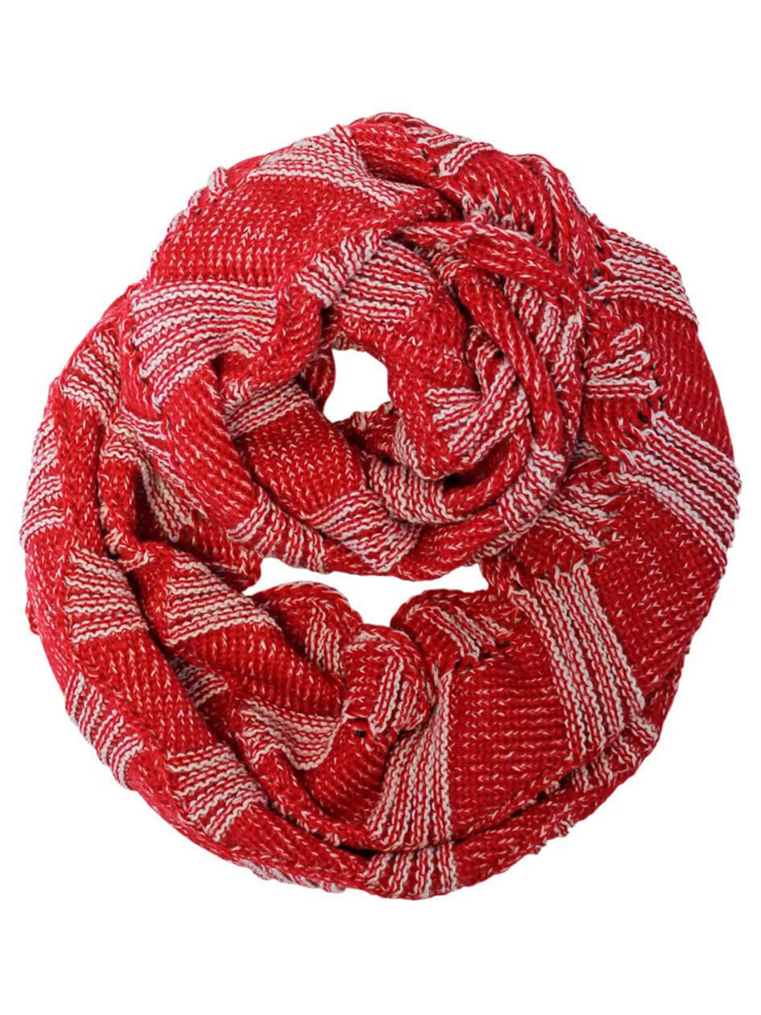 Two-Tone Knit Unisex Winter Infinity Scarf