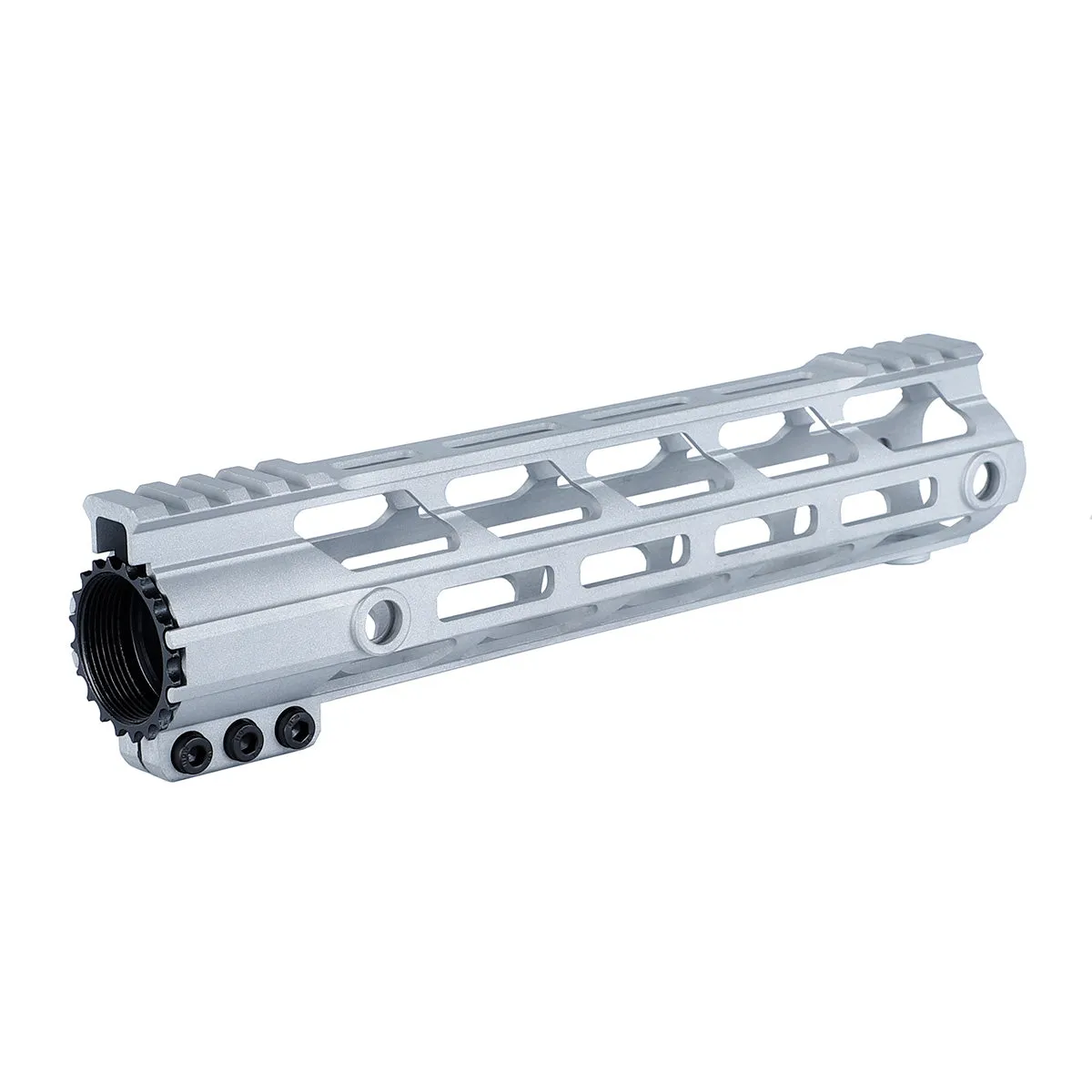 Unbranded AR-15 Ultra Light Raw M-lok Rail Handguard Silver Color 4" 7" 9" 10" 12" 13.5" 15"