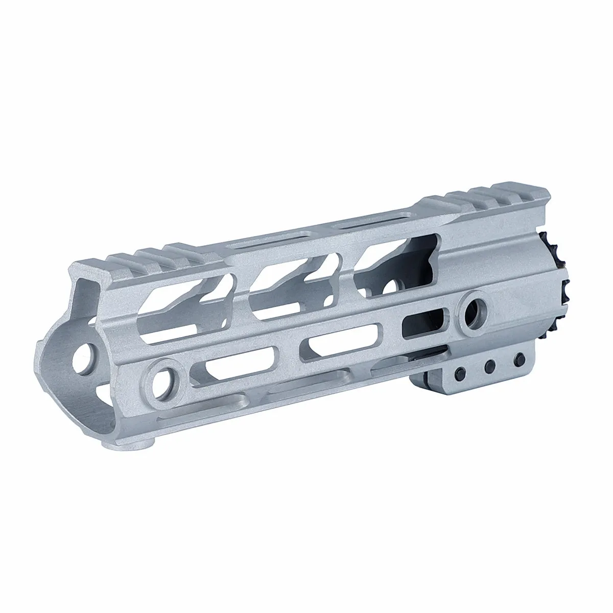 Unbranded AR-15 Ultra Light Raw M-lok Rail Handguard Silver Color 4" 7" 9" 10" 12" 13.5" 15"