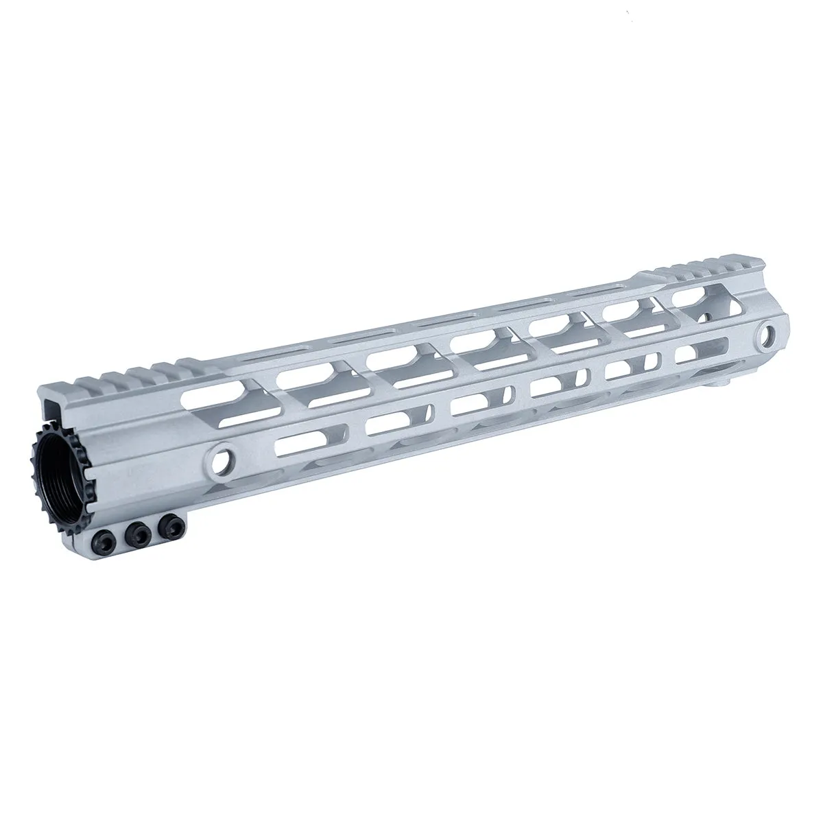 Unbranded AR-15 Ultra Light Raw M-lok Rail Handguard Silver Color 4" 7" 9" 10" 12" 13.5" 15"