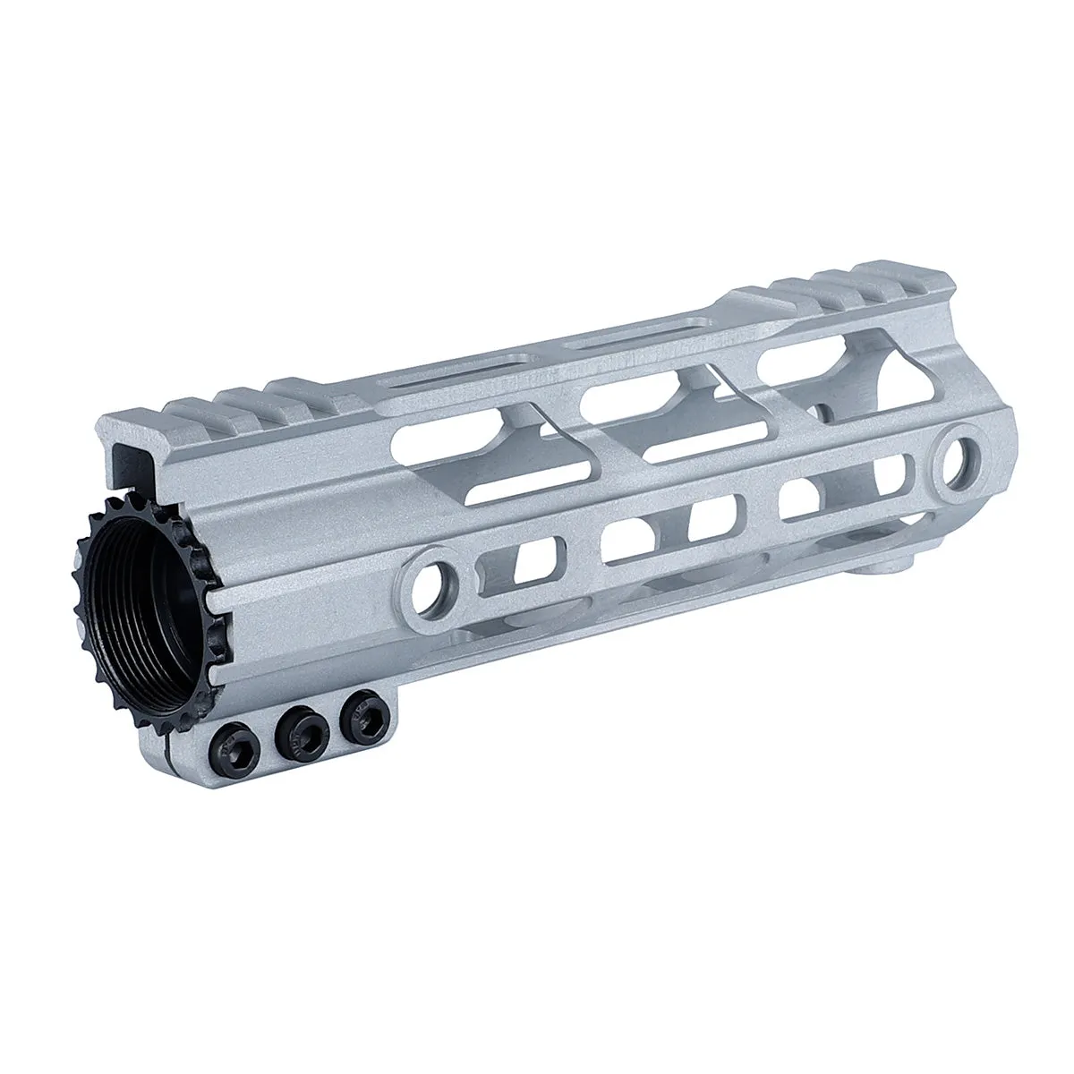 Unbranded AR-15 Ultra Light Raw M-lok Rail Handguard Silver Color 4" 7" 9" 10" 12" 13.5" 15"