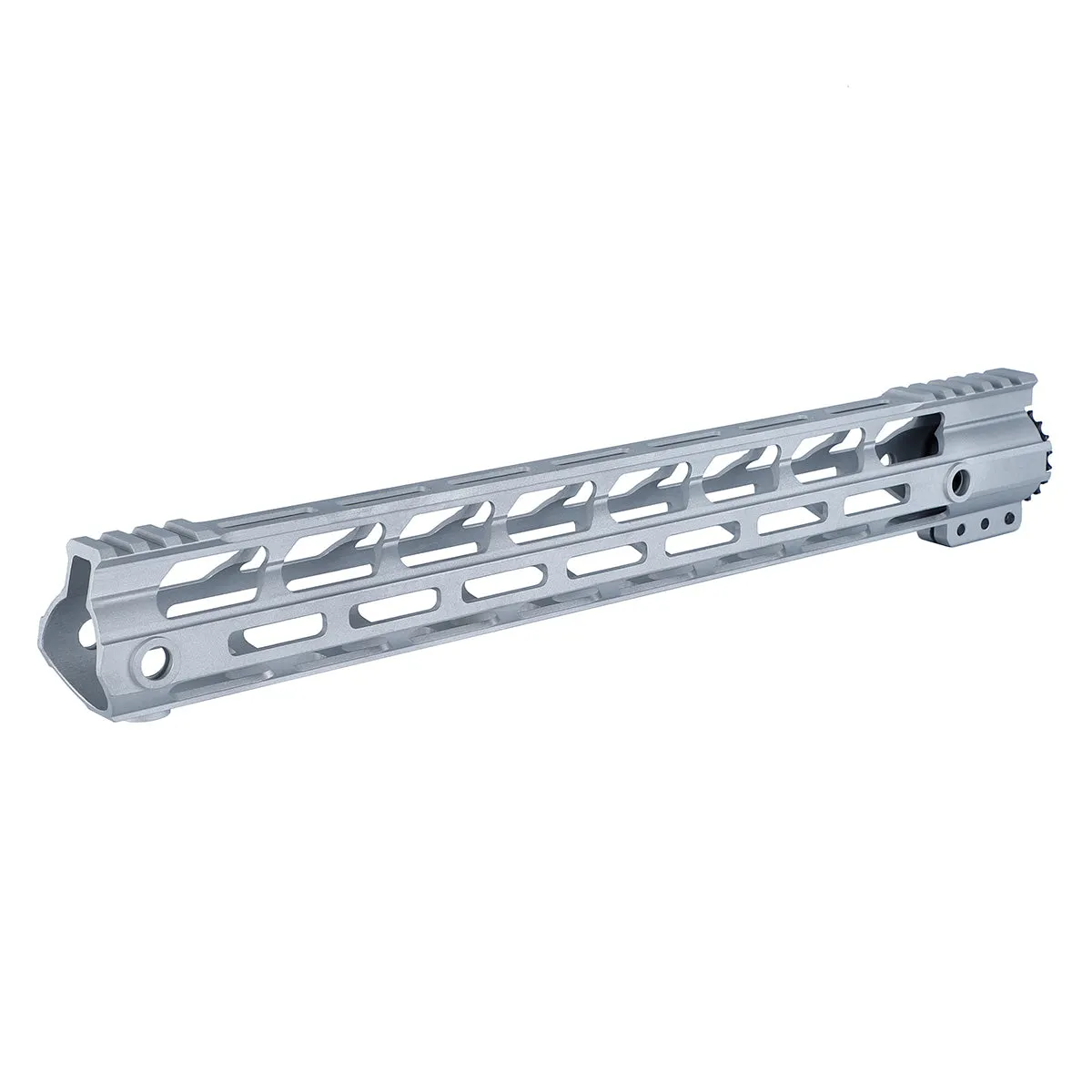 Unbranded AR-15 Ultra Light Raw M-lok Rail Handguard Silver Color 4" 7" 9" 10" 12" 13.5" 15"