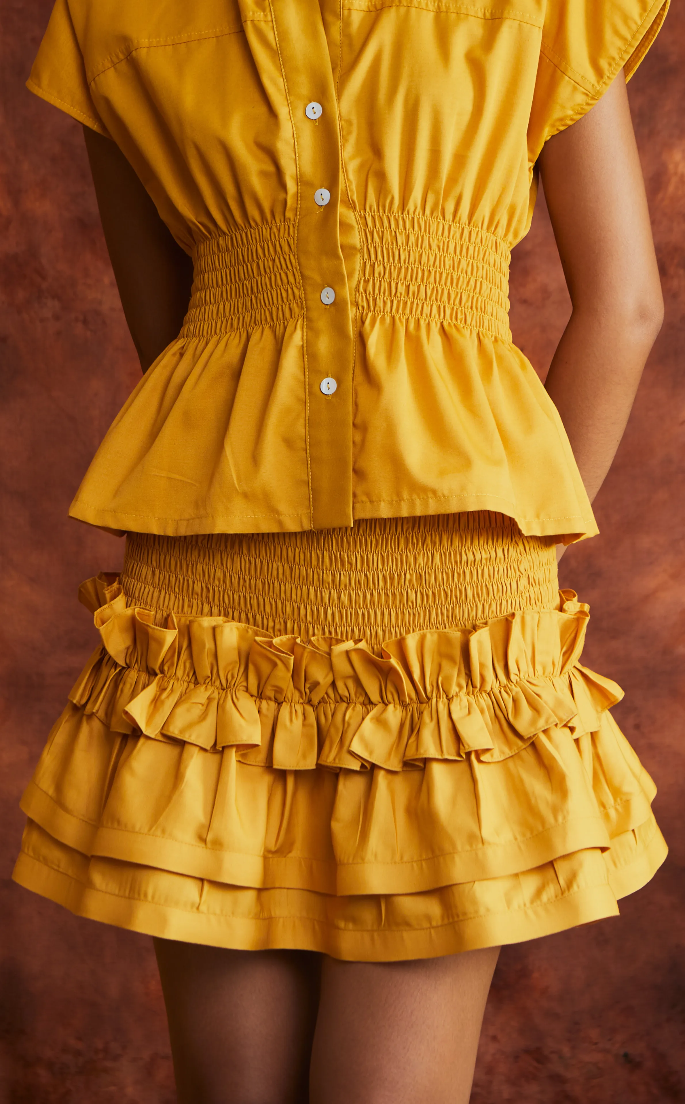 VALLETA SKIRT - MUSTARD POPLIN