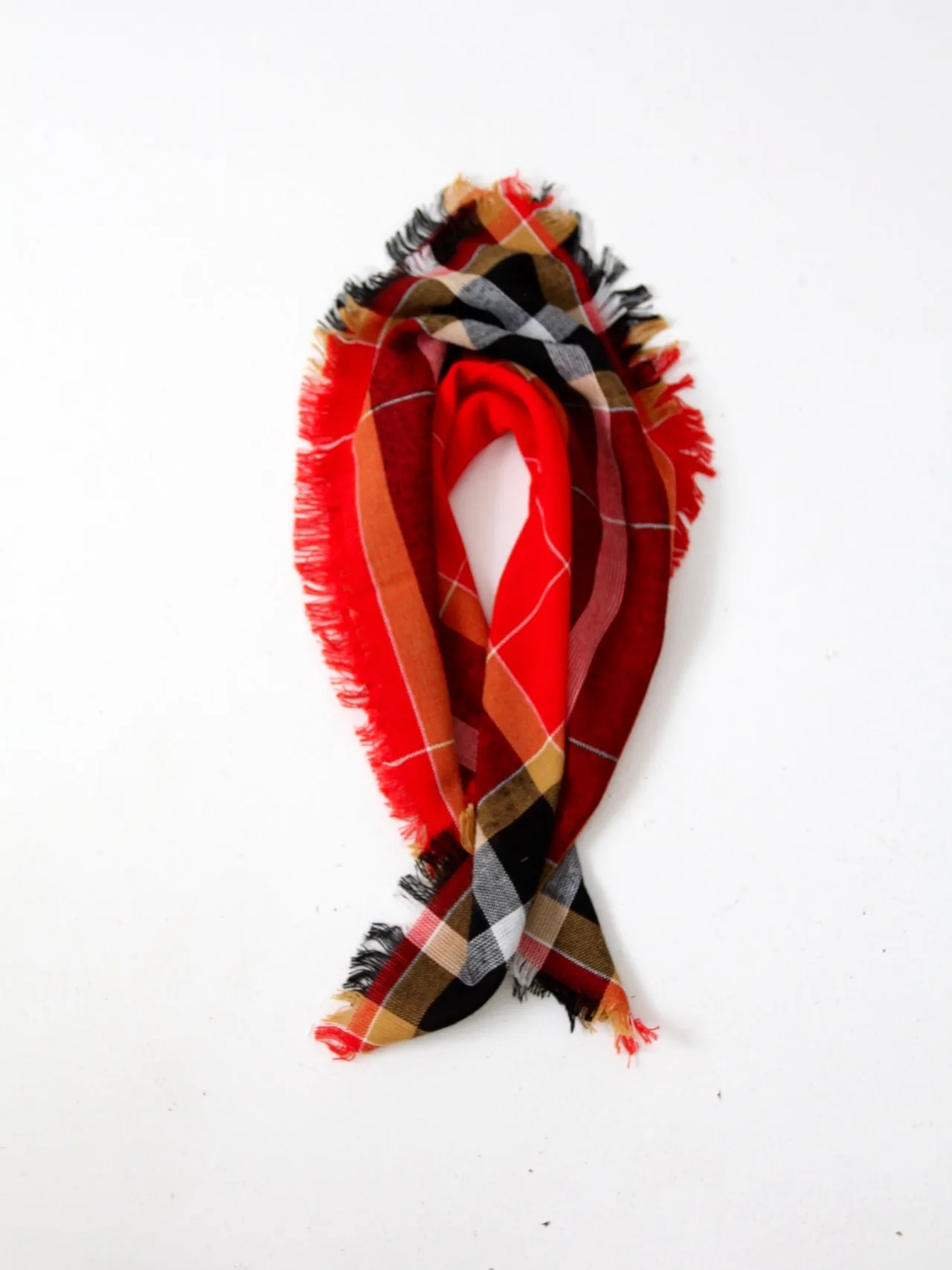 vintage red plaid scarf