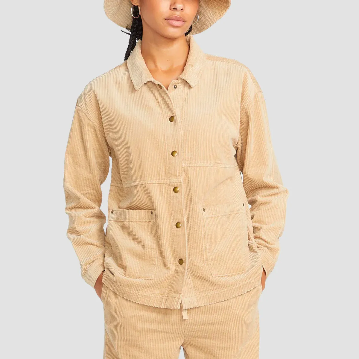 Volcom Stone Street Shacket Jacket Khaki - Womens