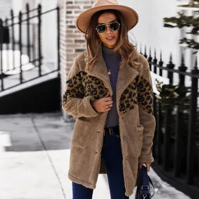 Warm Fur Animal Print Patch Coat