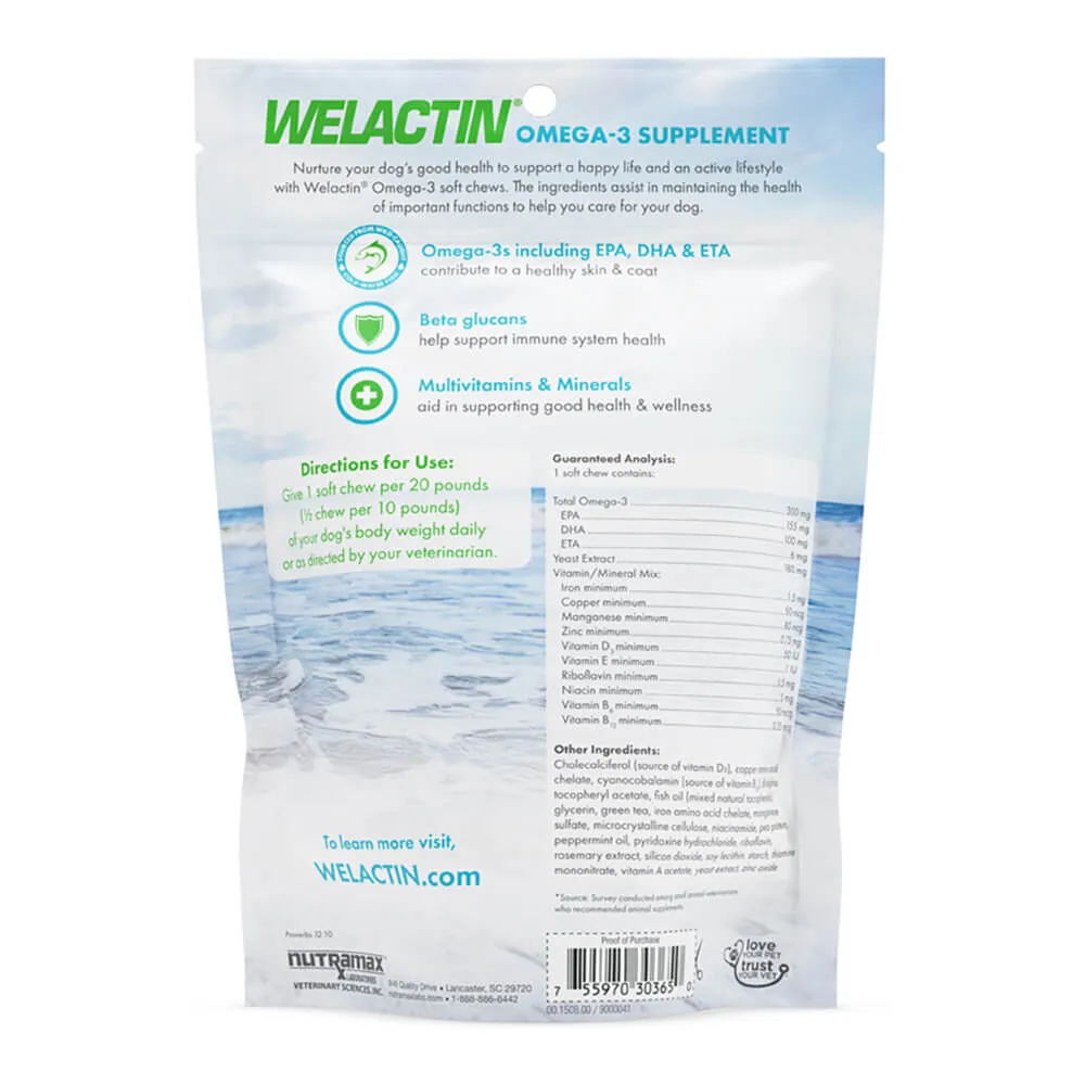 Welactin Daily Omega-3 Supplement For Dogs, 60 Soft Chews