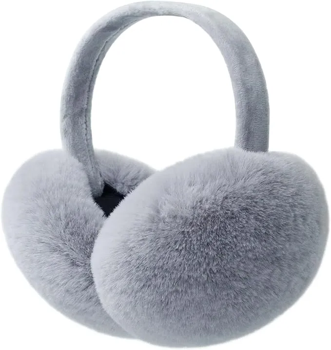 White Faux Fur Winter Style Ear Muffs