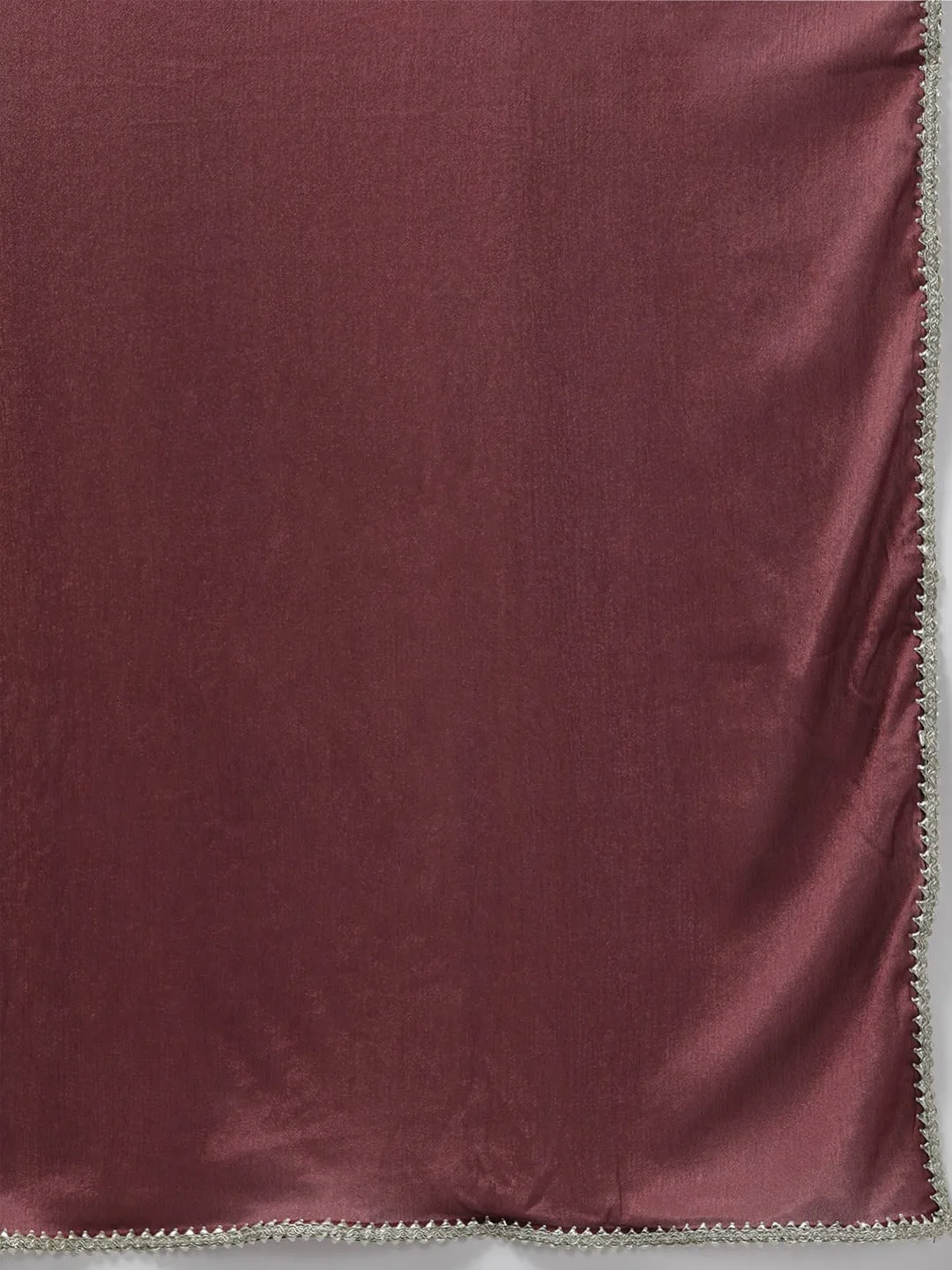 Women Burgundy Poly Rayon Dobby Kurta Set With Dupatta