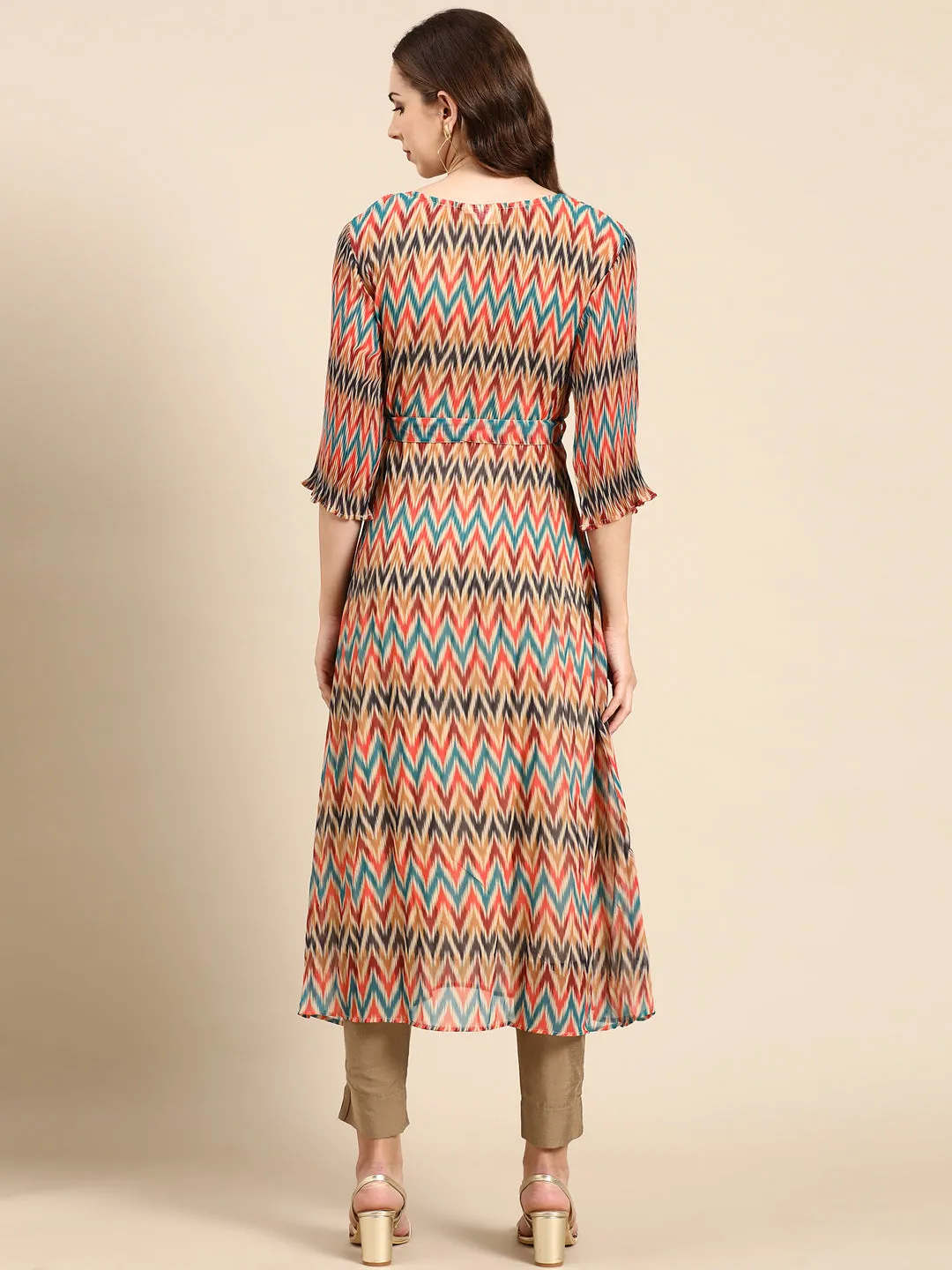 Women's Multi Chevron A-Line Kurta