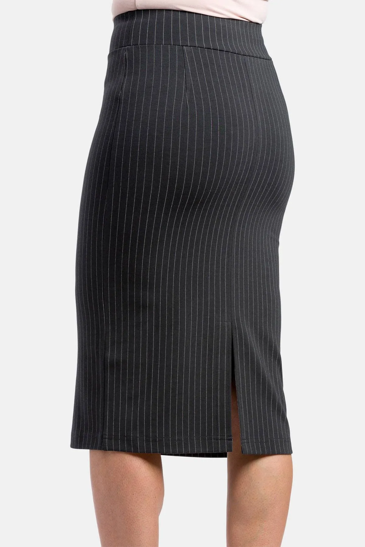 Women's Ponte Knit Midi Length Pencil Skirt