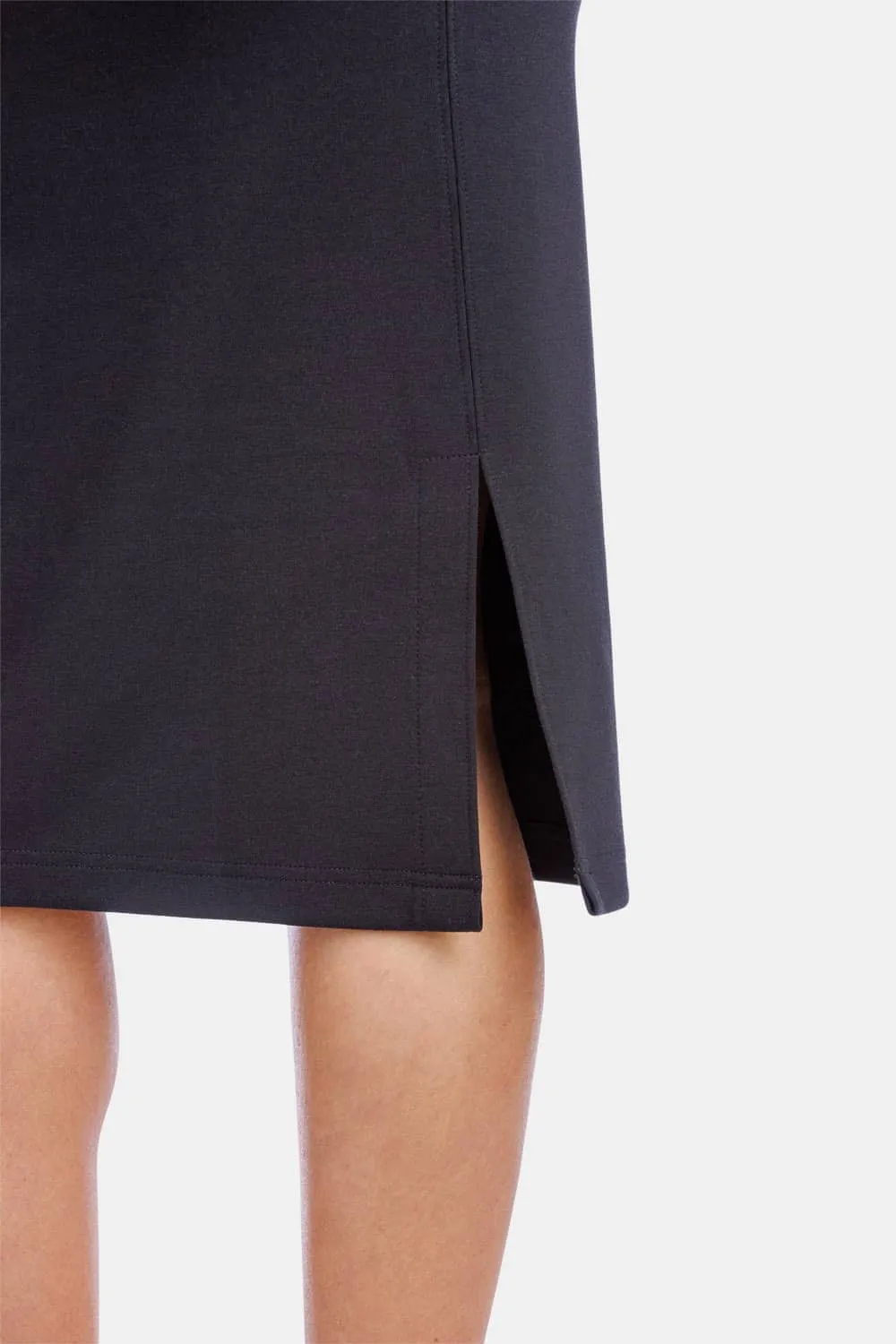 Women's Ponte Knit Midi Length Pencil Skirt