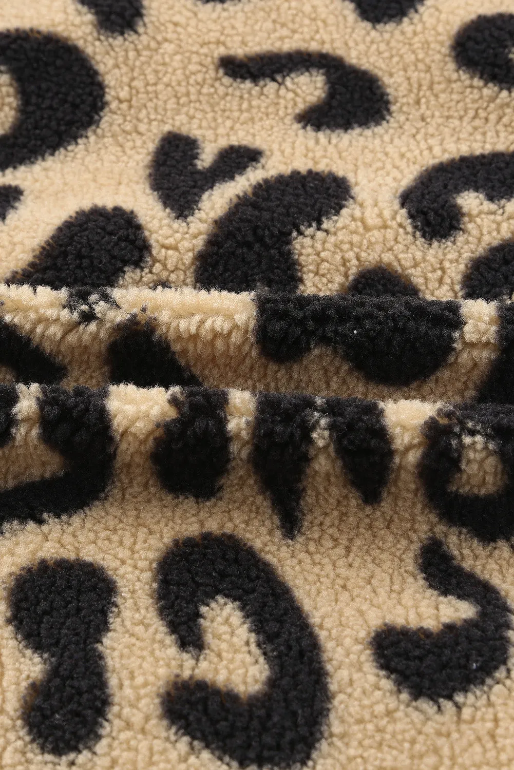 Women's Winter Coat Leopard Contrast Oversized Teddy Shacket