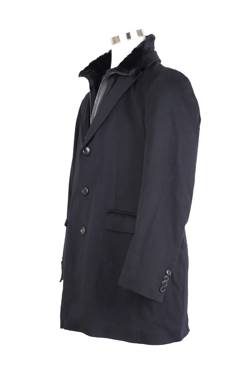 Wool Dress Coat w/ Removable Bib