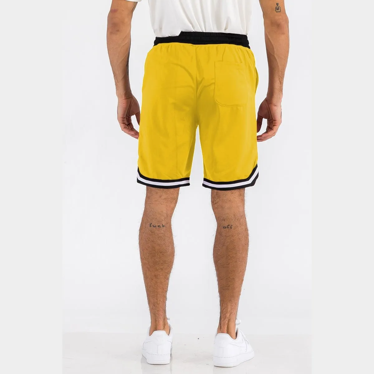 Yellow Striped Basketball Shorts