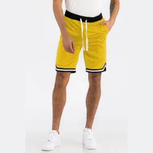 Yellow Striped Basketball Shorts